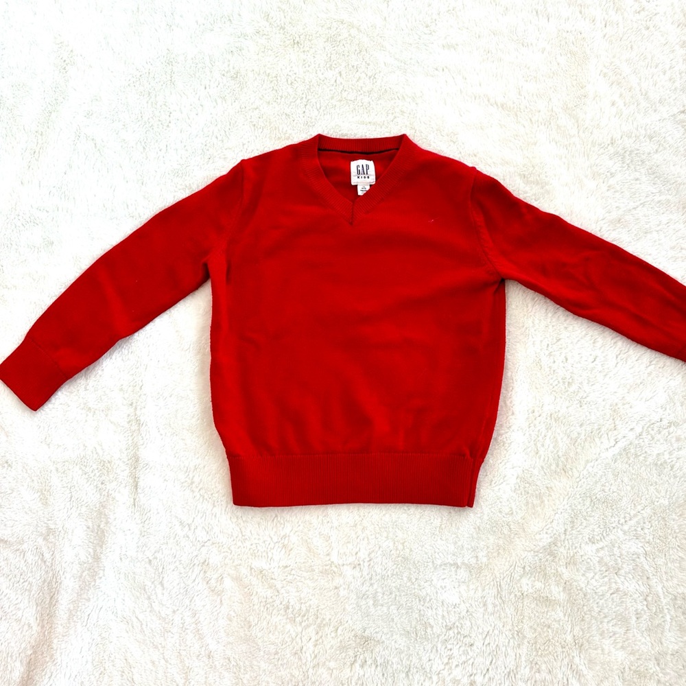 Gap Kids red v neck sweater